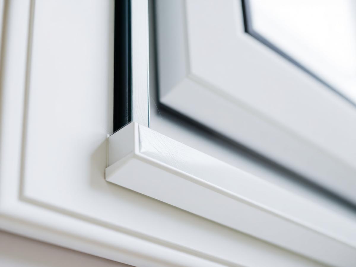 Scuffing and marking on a white window frame